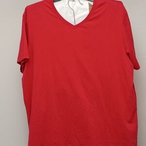 Falls Creek Red V-Neck Stretch Tee XXL